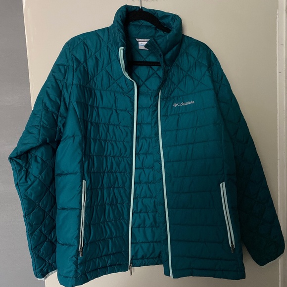 Vintage Columbia Outdoor Jacket Quilted Puffer Green Womens L - Picture 1 of 5